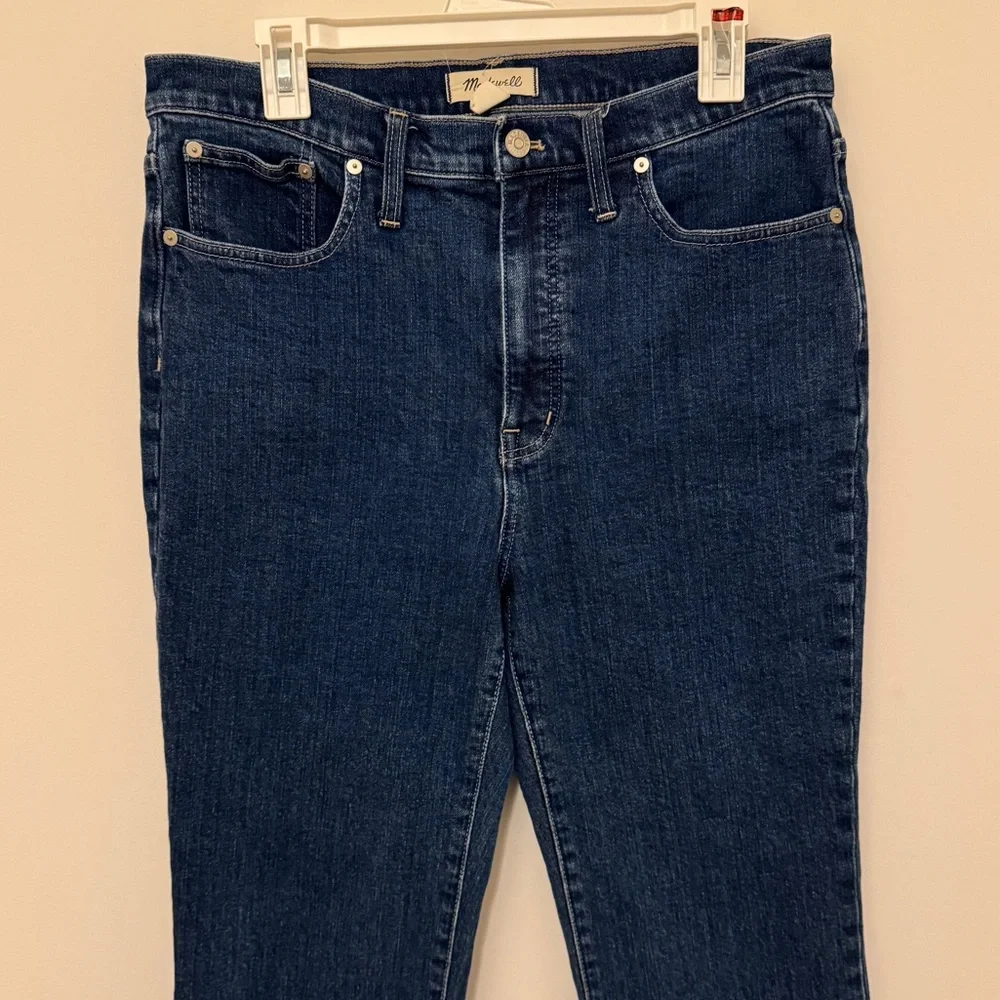 Madewell Slim Demi-Boot Jeans in Midwick Wash Size 31 Dark Blue Bootcut Jean - Picture 5 of 13